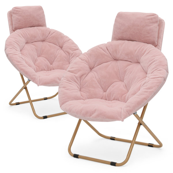 Pink best sale saucer chair